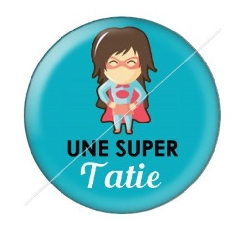 Cabochon résine à coller 25 mm tatie / tata d48