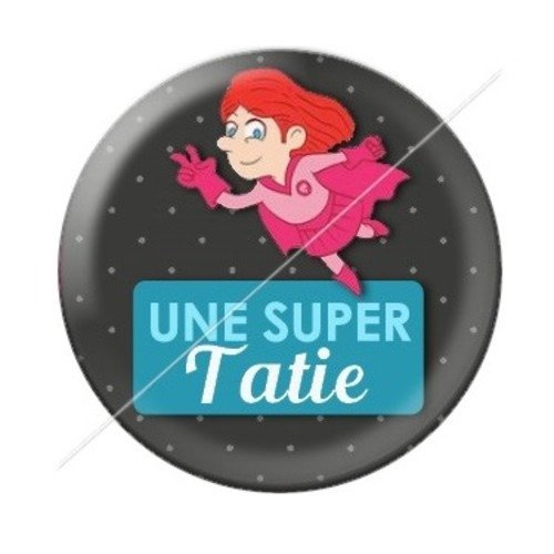 Cabochon résine à coller 25 mm tatie / tata d54