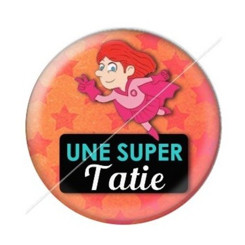 Cabochon résine à coller 25 mm tatie / tata d56