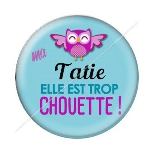 Cabochon résine à coller 25 mm tatie / tata d59