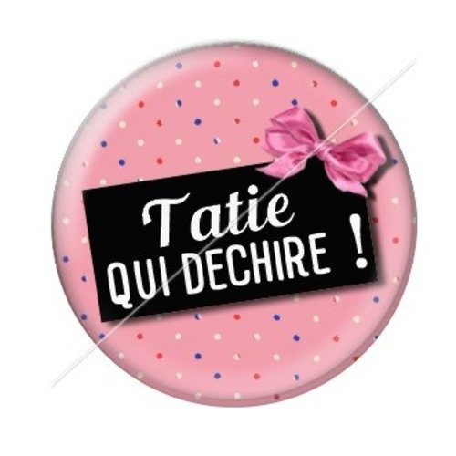 Cabochon résine à coller 25 mm tatie / tata d60