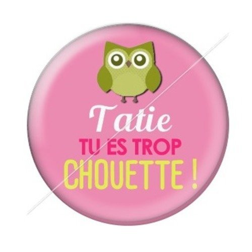 Cabochon résine à coller 25 mm tatie / tata d61