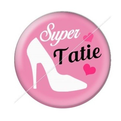 Cabochon résine à coller 25 mm tatie / tata d62