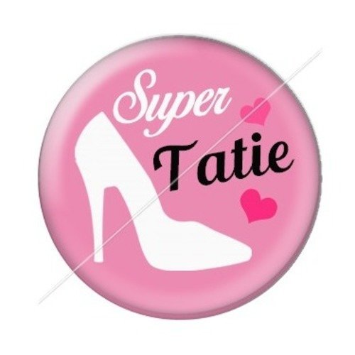 Cabochon résine à coller 25 mm tatie / tata d63