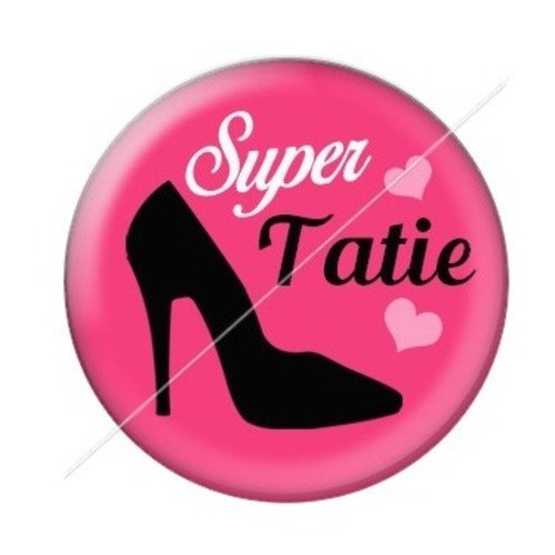 Cabochon résine à coller 25 mm tatie / tata d66