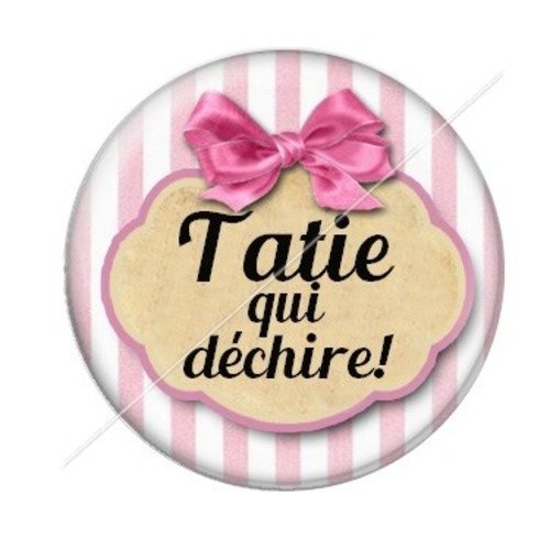 Cabochon résine à coller 25 mm tatie / tata d73