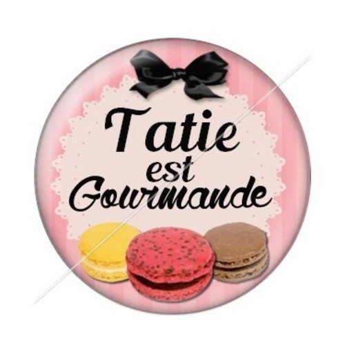 Cabochon résine à coller 25 mm tatie / tata d76