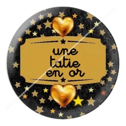 Cabochon résine à coller 25 mm tatie / tata e4