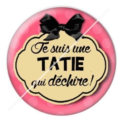 Cabochon résine à coller 25 mm tatie / tata f1