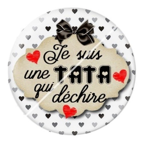 Cabochon résine à coller 25 mm tatie / tata f3