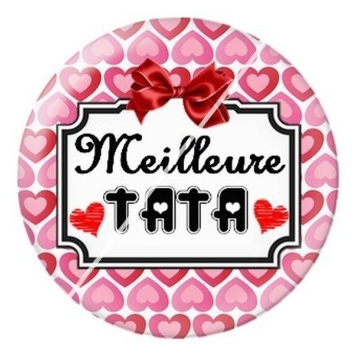 Cabochon résine à coller 25 mm tatie / tata f5