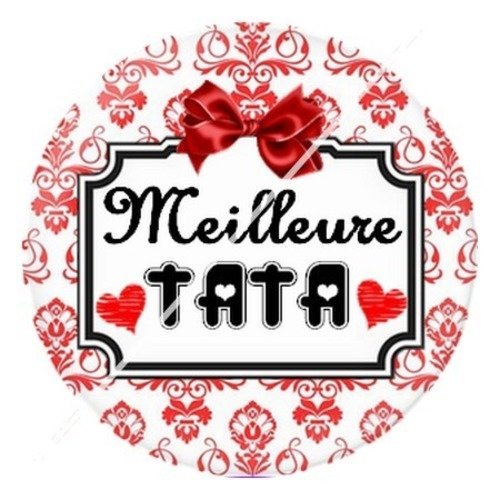 Cabochon résine à coller 25 mm tatie / tata f11