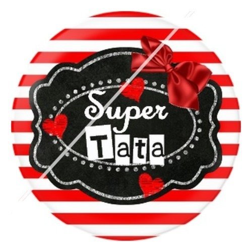 Cabochon résine à coller 25 mm tatie / tata f13