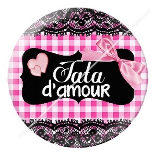 Cabochon résine à coller 25 mm tatie / tata g2