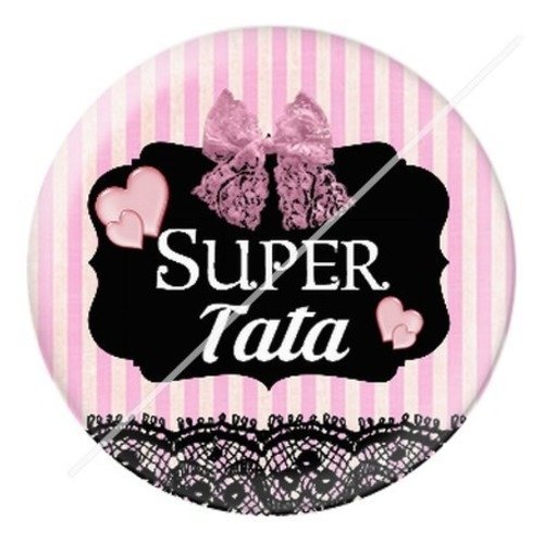 Cabochon résine à coller 25 mm tatie / tata g10