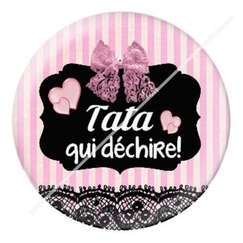 Cabochon résine à coller 25 mm tatie / tata g12