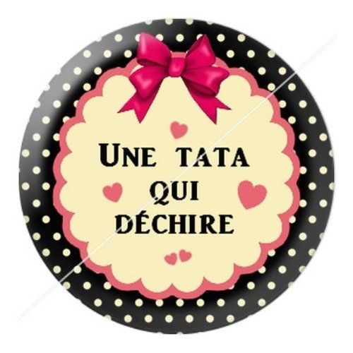 Cabochon résine à coller 25 mm tatie / tata h1