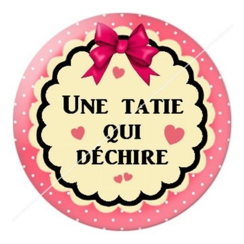 Cabochon résine à coller 25 mm tatie / tata h3