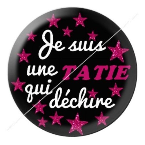 Cabochon résine à coller 25 mm tatie / tata i2