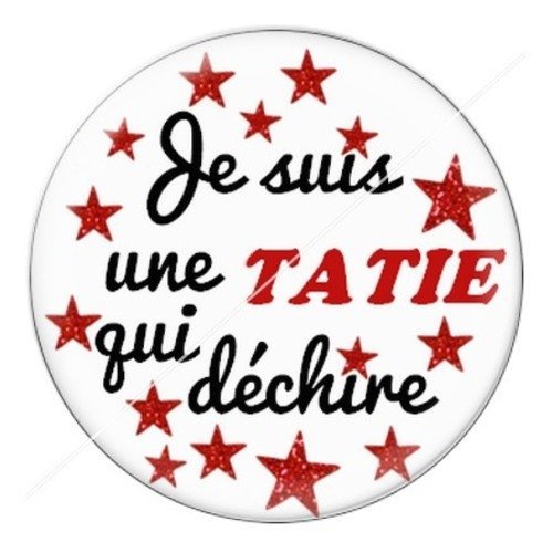 Cabochon résine à coller 25 mm tatie / tata i3