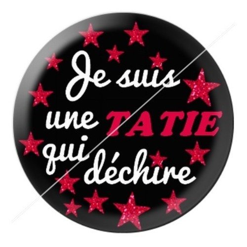 Cabochon résine à coller 25 mm tatie / tata i4