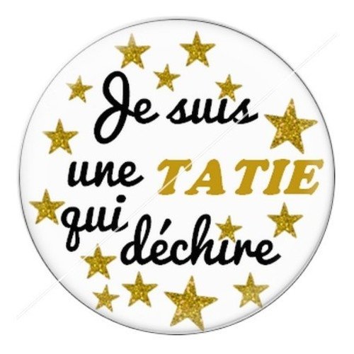 Cabochon résine à coller 25 mm tatie / tata i5