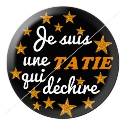 Cabochon résine à coller 25 mm tatie / tata i6