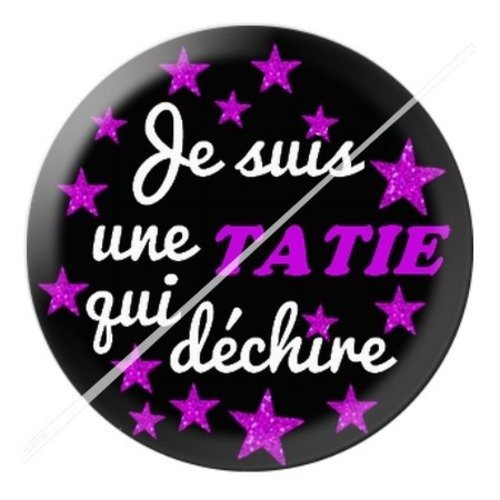 Cabochon résine à coller 25 mm tatie / tata i7