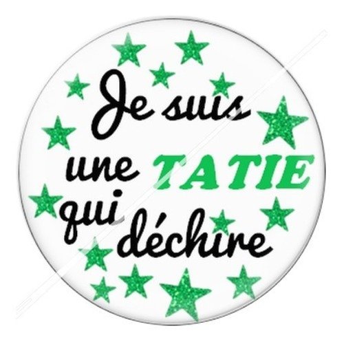 Cabochon résine à coller 25 mm tatie / tata i12