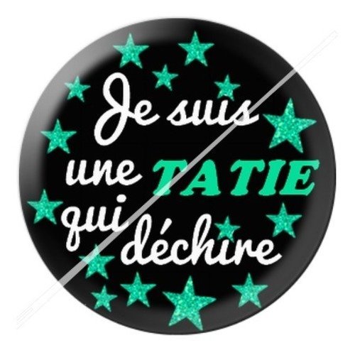 Cabochon résine à coller 25 mm tatie / tata i13