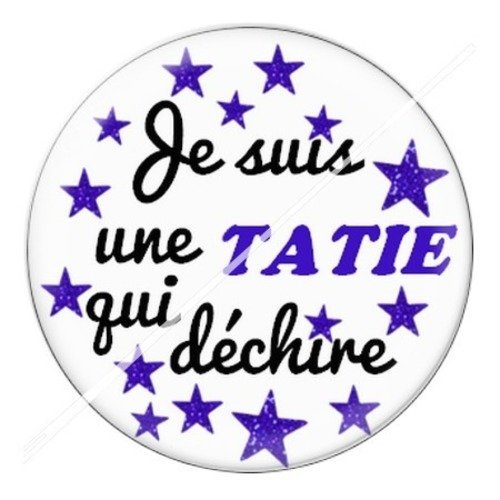 Cabochon résine à coller 25 mm tatie / tata i15