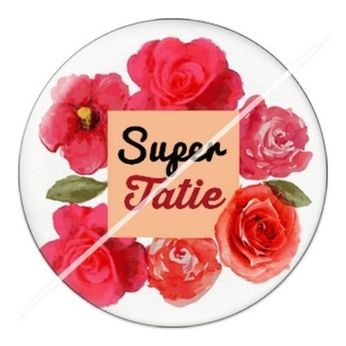 Cabochon résine à coller 25 mm tatie / tata j5