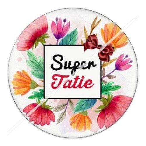 Cabochon résine à coller 25 mm tatie / tata j6