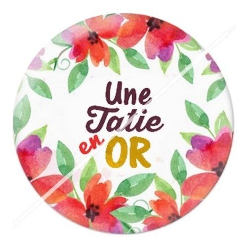 Cabochon résine à coller 25 mm tatie / tata j8