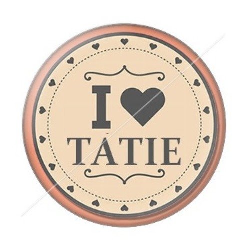 Cabochon résine à coller 25 mm tatie / tata k1