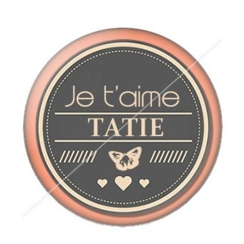 Cabochon résine à coller 25 mm tatie / tata k5