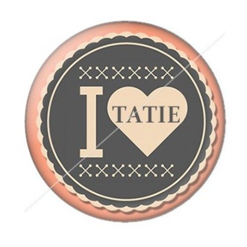 Cabochon résine à coller 25 mm tatie / tata k8