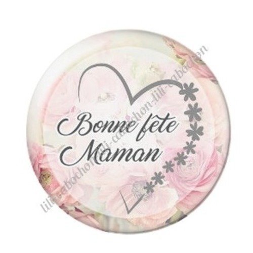 Cabochon résine à coller 25 mm maman a1