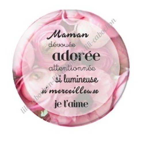 Cabochon résine à coller 25 mm maman c5