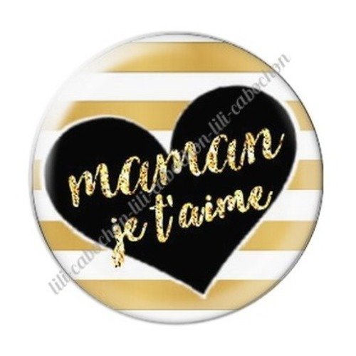 Cabochon résine à coller 25 mm maman c7