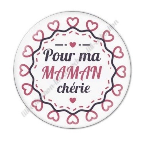 Cabochon résine à coller 25 mm maman c8