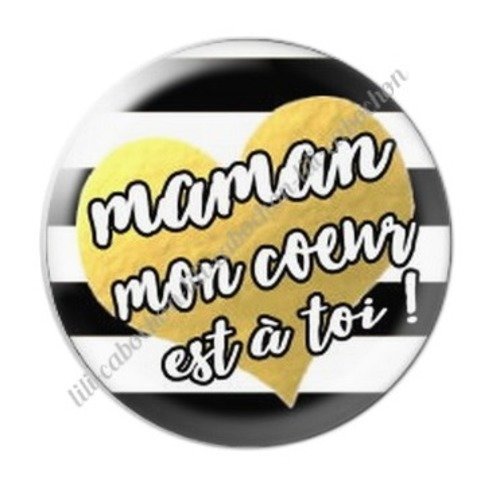 Cabochon résine à coller 25 mm maman c14