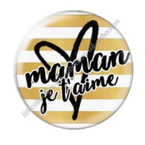 Cabochon résine à coller 25 mm maman c16