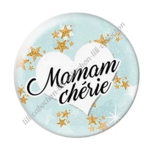 Cabochon résine à coller 25 mm maman c23
