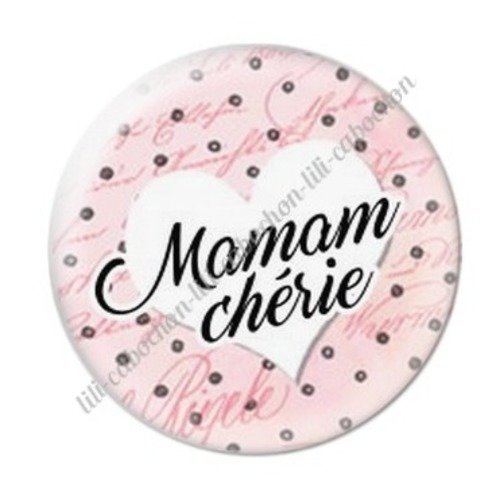 Cabochon résine à coller 25 mm maman c24
