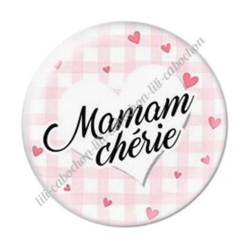 Cabochon résine à coller 25 mm maman c28