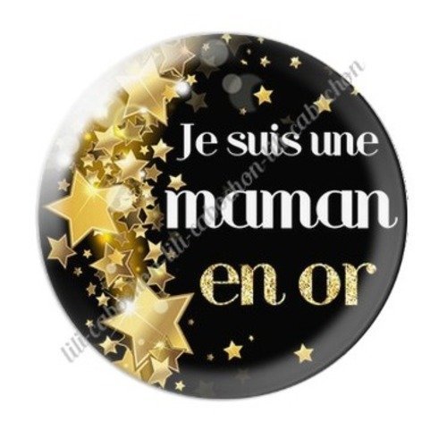 Cabochon résine à coller 25 mm maman c30