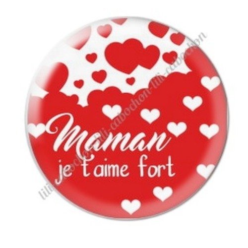 Cabochon résine à coller 25 mm maman c33