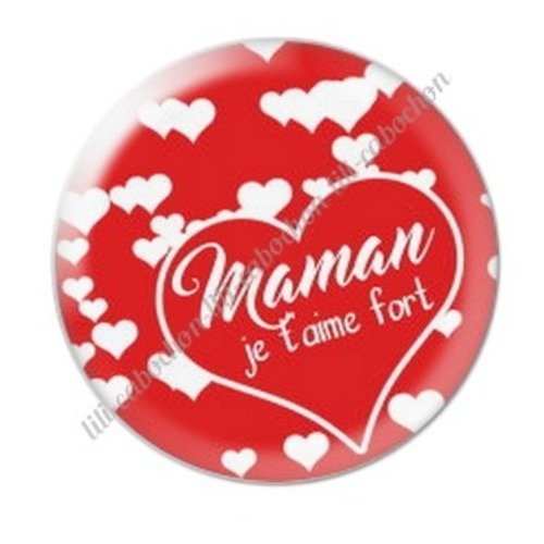 Cabochon résine à coller 25 mm maman c35