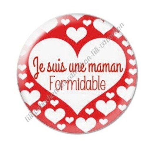 Cabochon résine à coller 25 mm maman c36